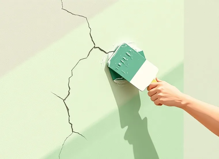 Ponçage et rebouchage des fissures avant mise en peinture
